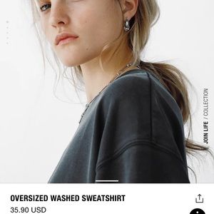 ZARA Oversized Washed Sweatshirt Small